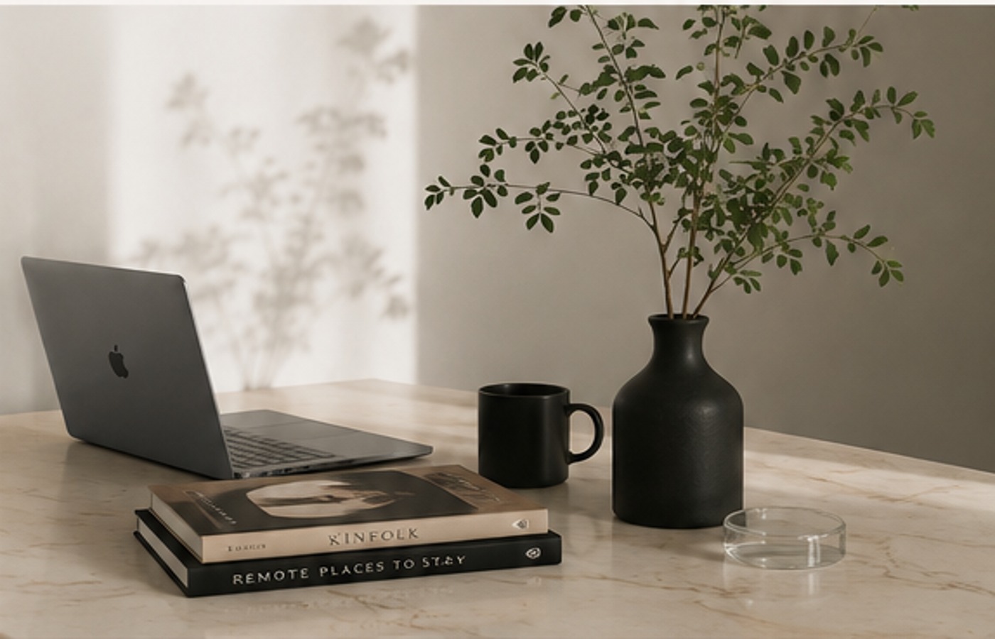 Minimal creative studio workspace